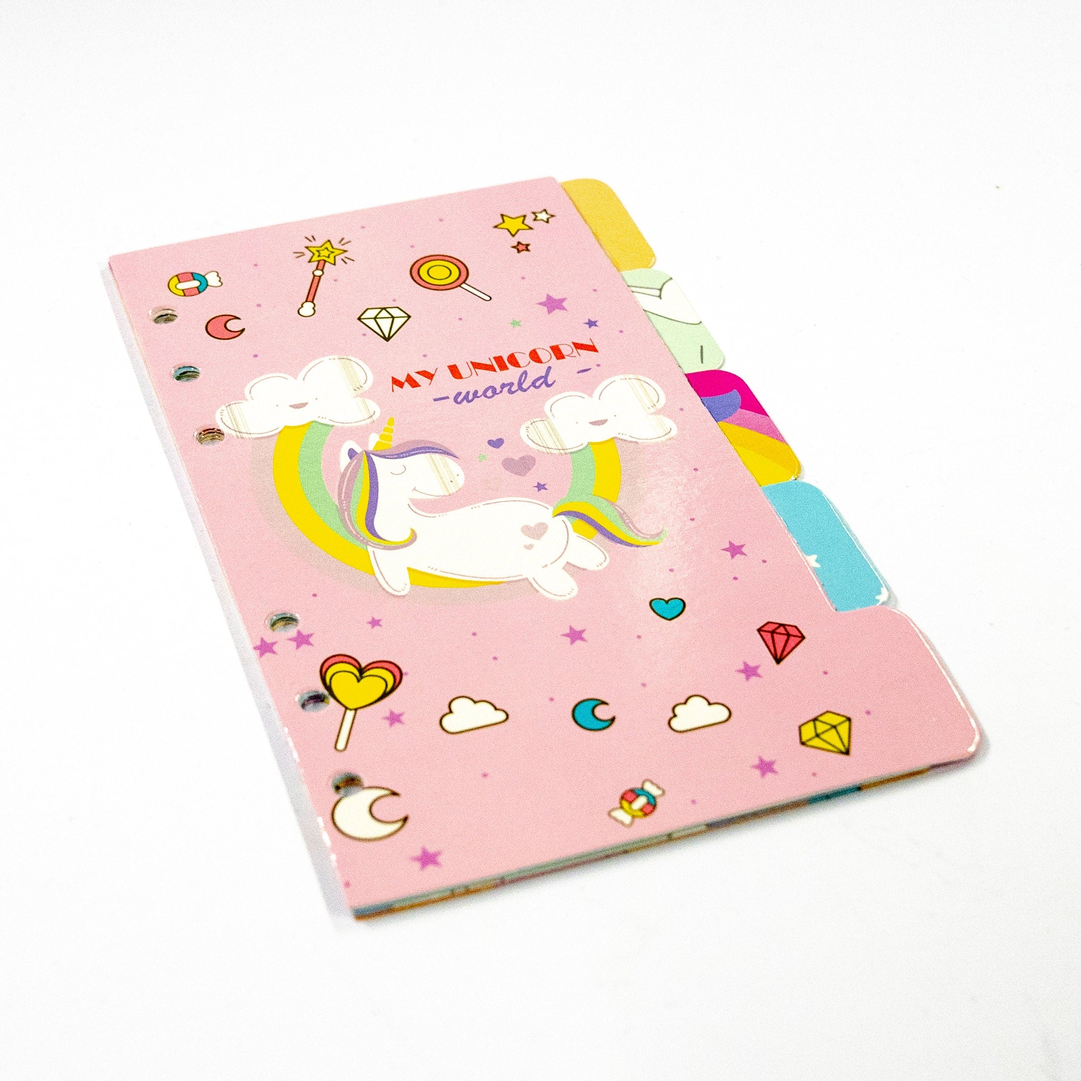 A6 Unicorn 5-Part Diary Dividers – Magical & Cute Planner