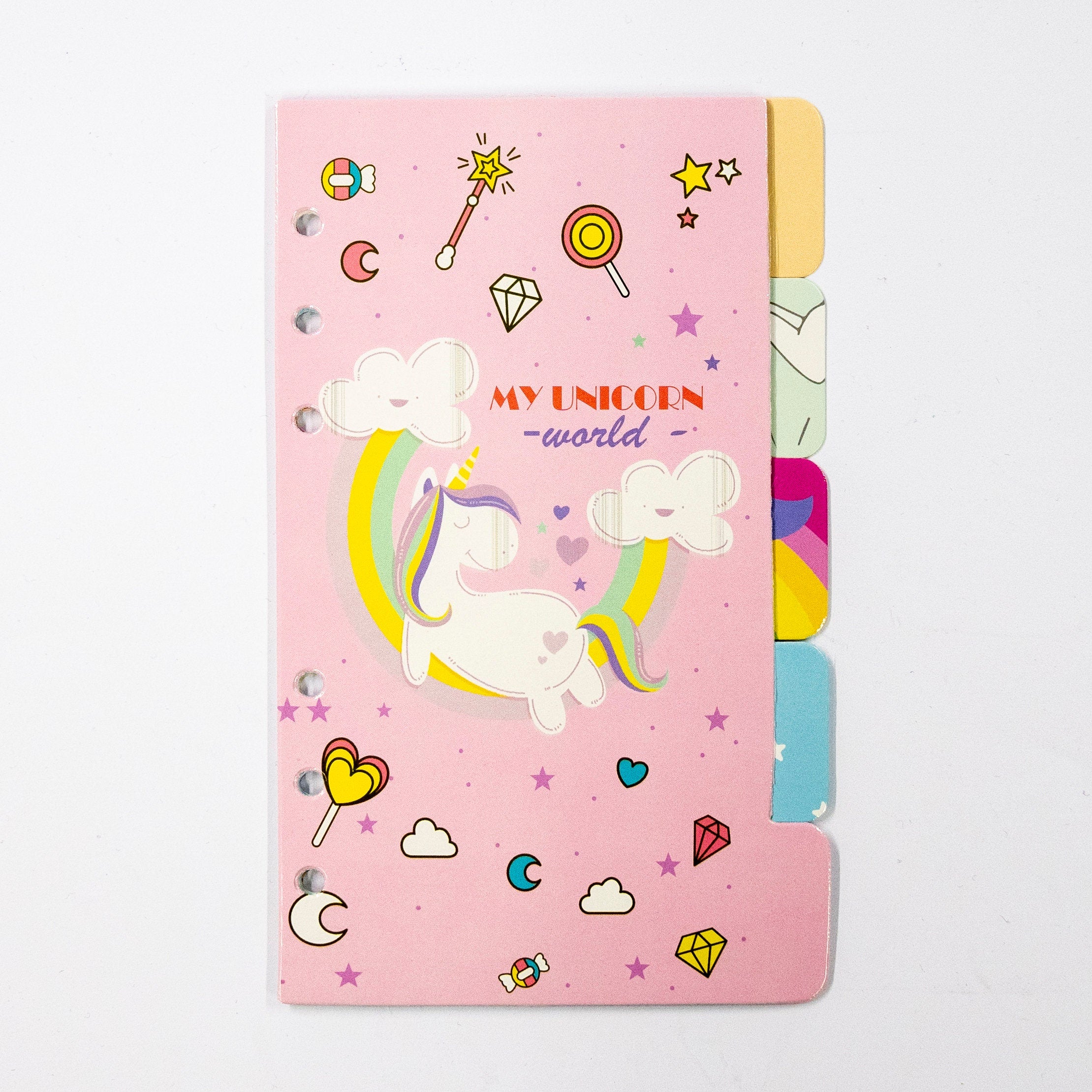 A6 Unicorn 5-Part Diary Dividers – Magical & Cute Planner