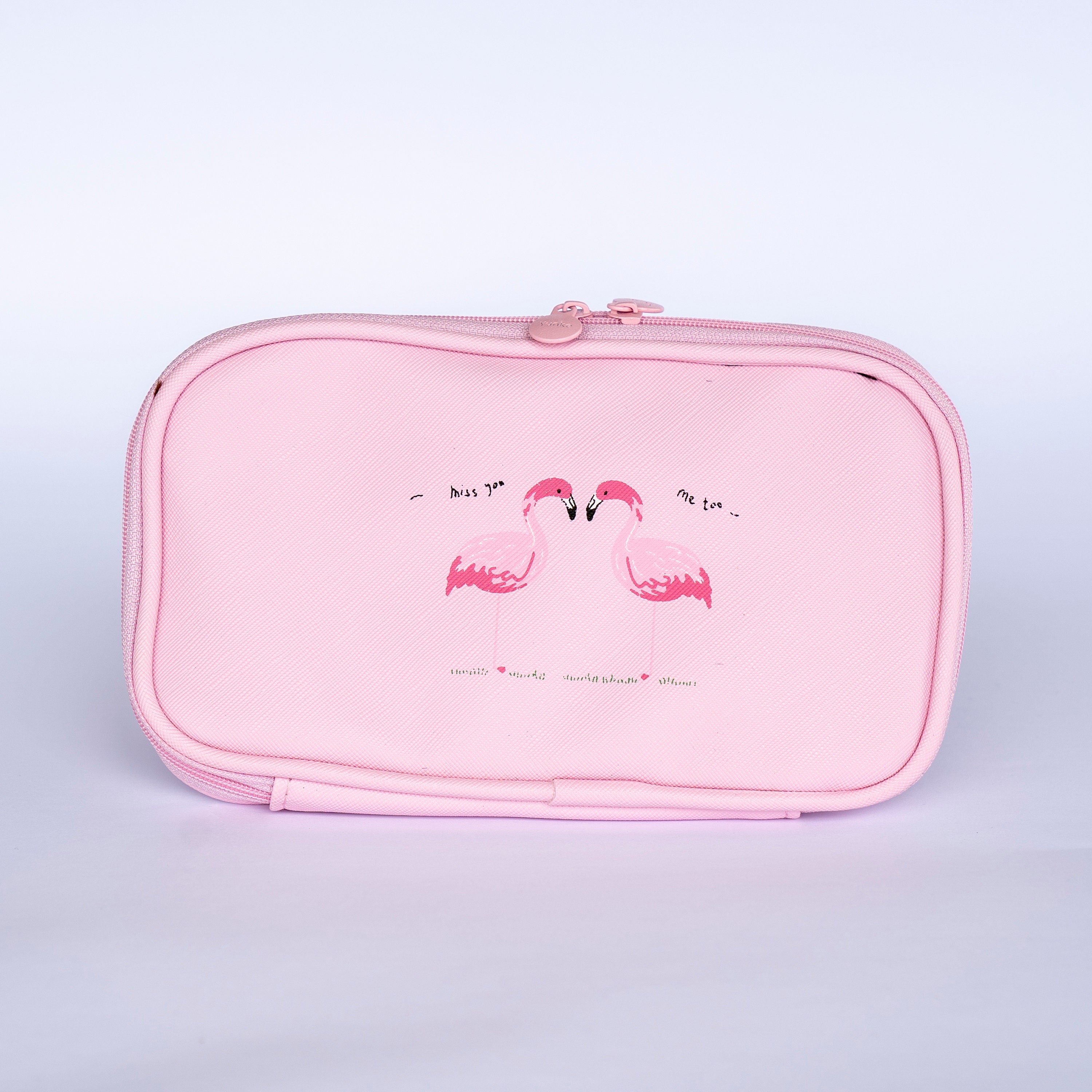 Pink Flamingo Pencil Case – “Miss You, Me Too