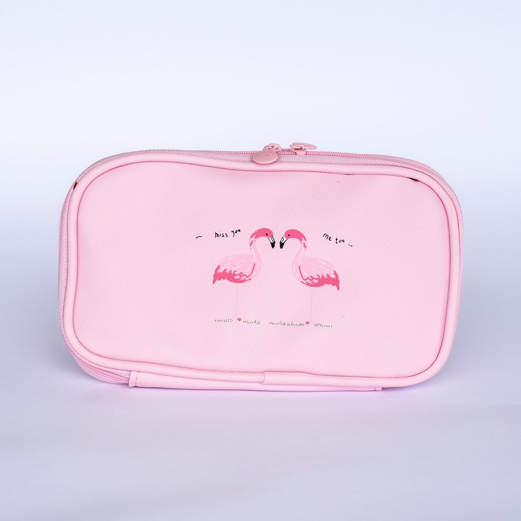 Pink Flamingo Pencil Case – “Miss You, Me Too