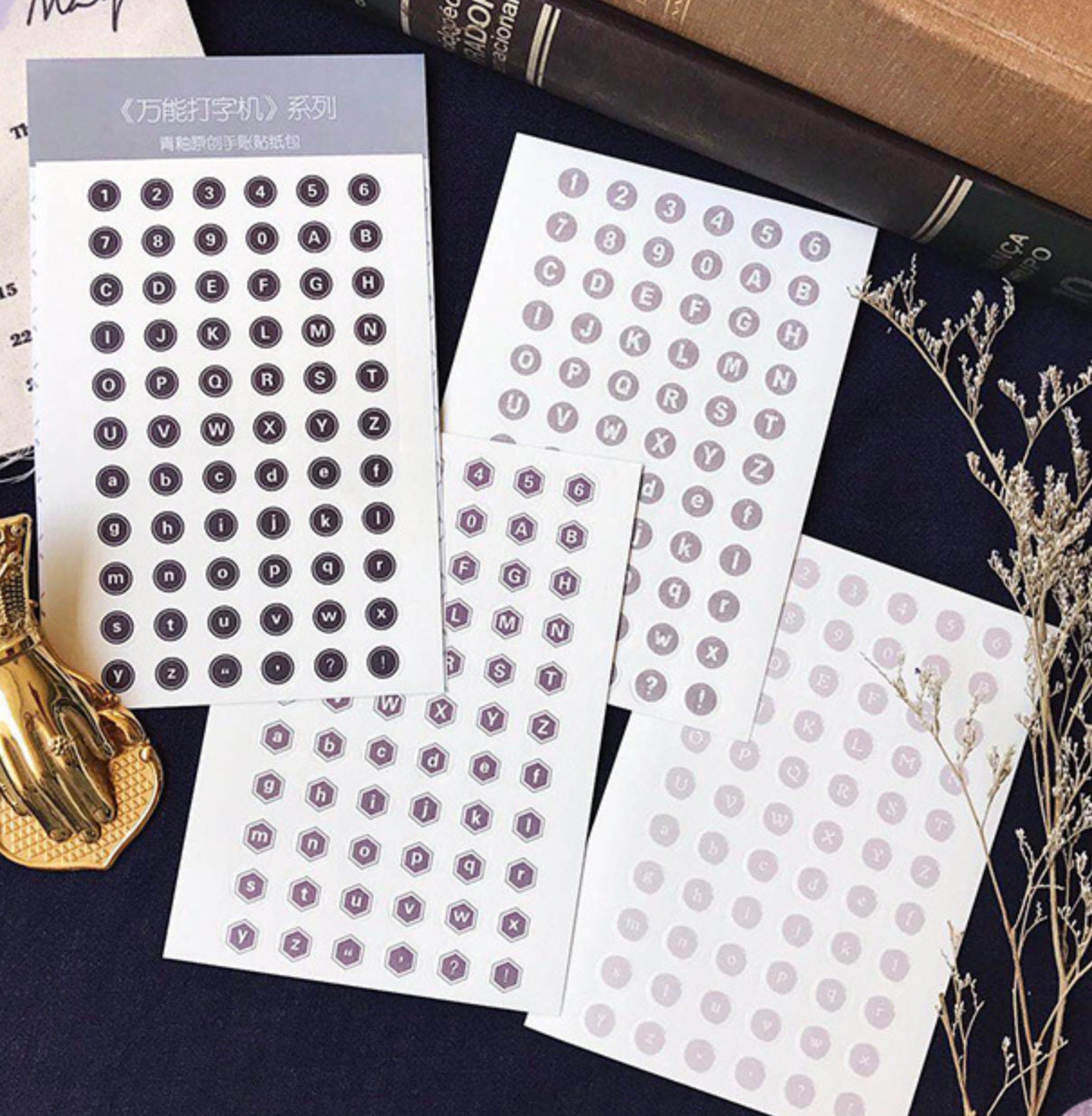 Alphabet Sticker Set – 4 Sheets of Stylish Letter & Number Stickers