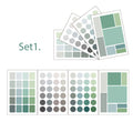 4 Sheets Color Palette Stickers Set In 4 Different Colours