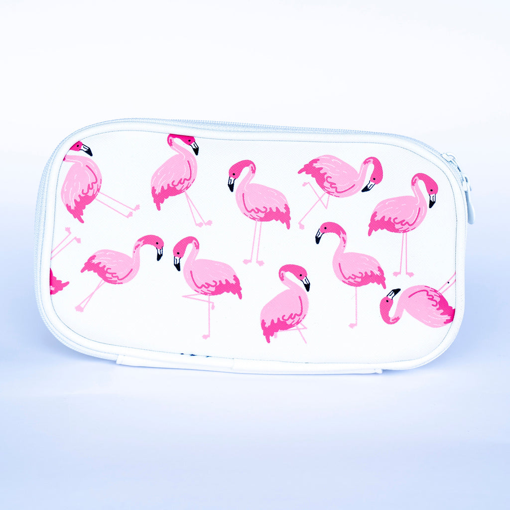 White Flamingo Pencil Case – Stylish & Spacious Stationery Organizer