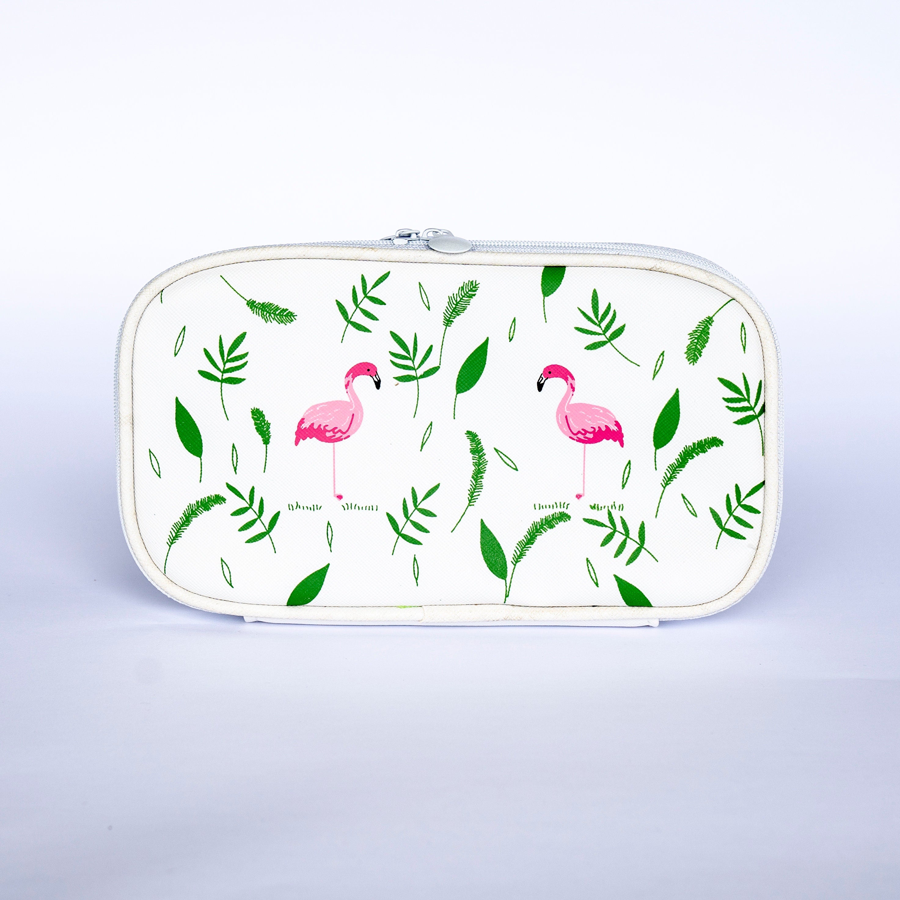 Pink Flamingo in Green Garden Pencil Case – Stylish & Spacious