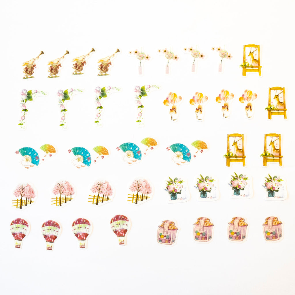 Japanese Sakura Theme Sticker Set