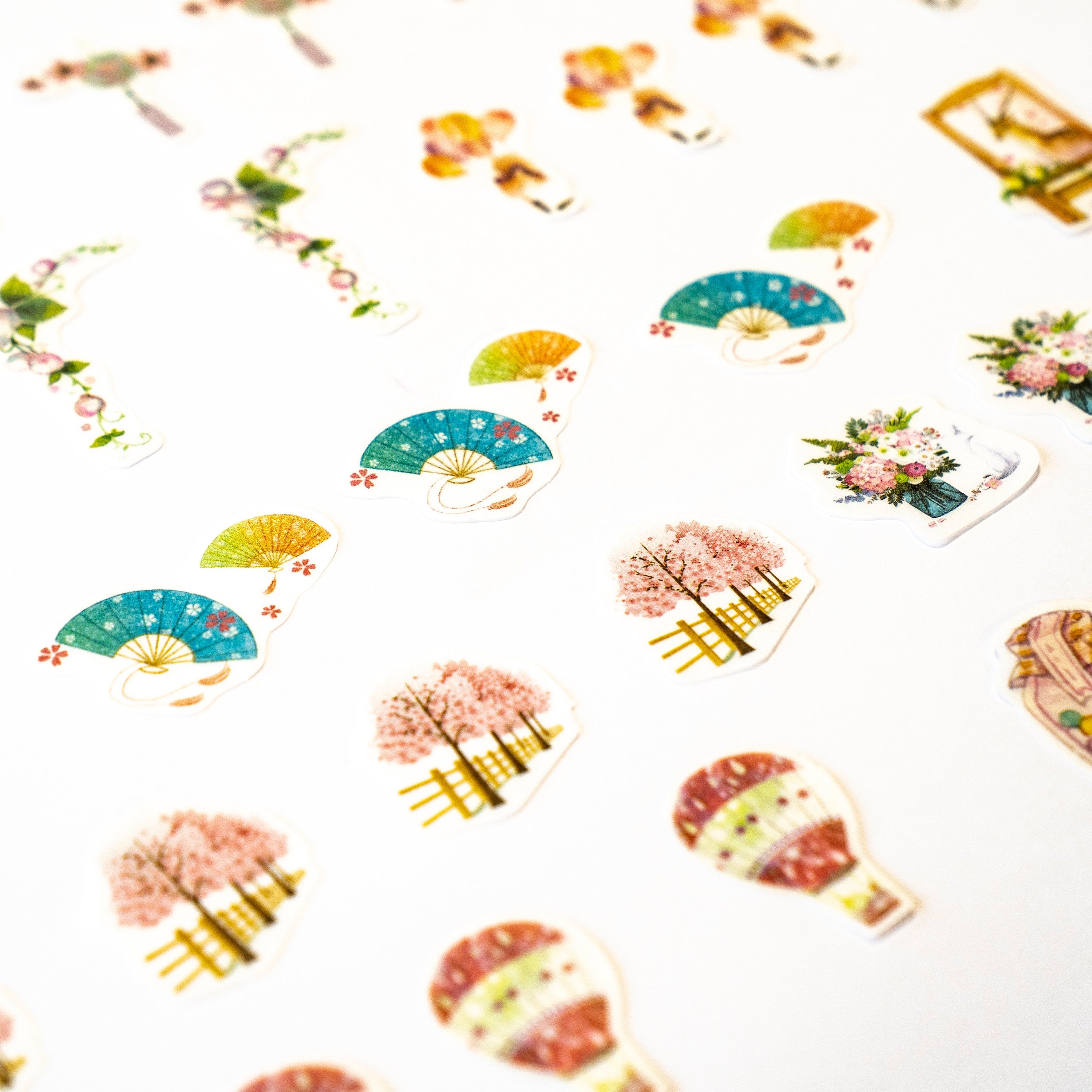 Japanese Sakura Theme Sticker Set
