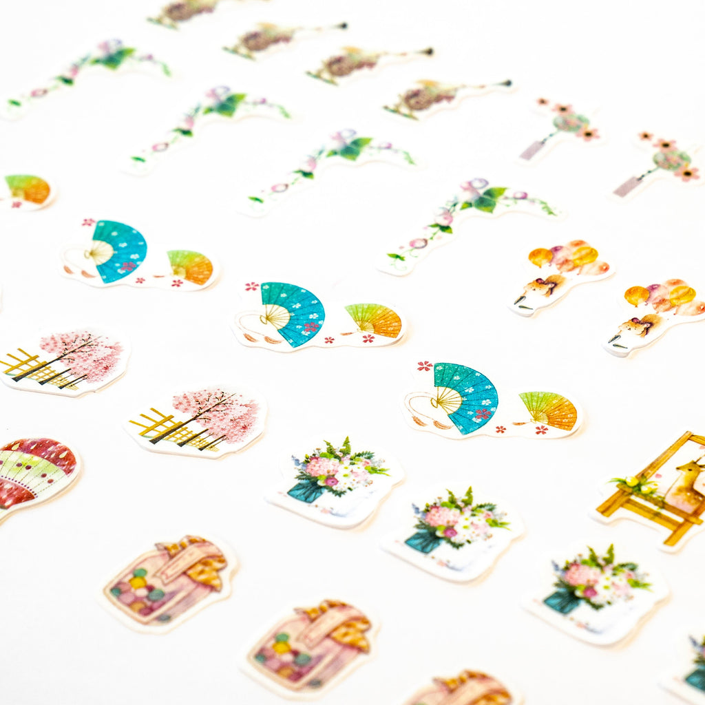 Japanese Sakura Theme Sticker Set