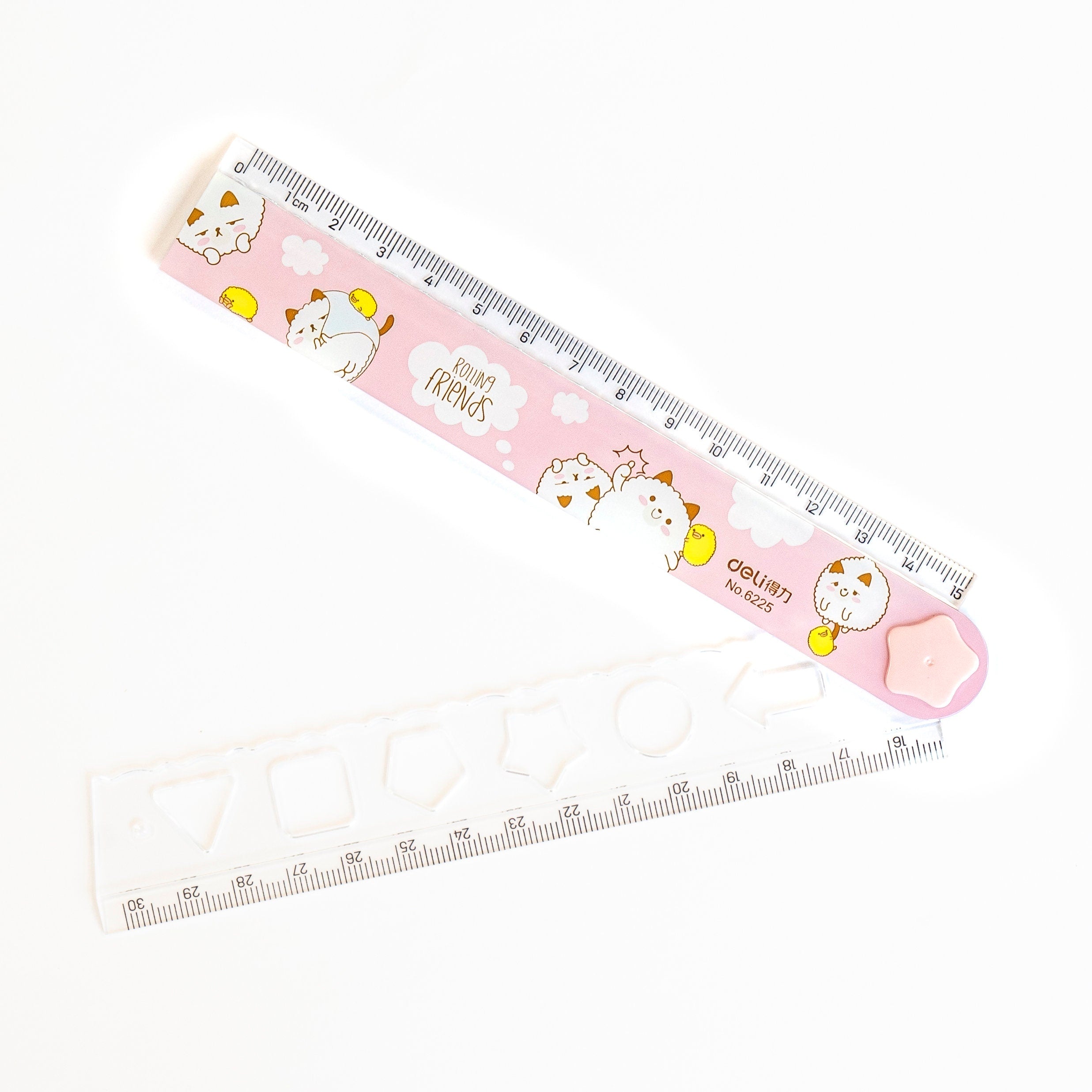 Pink Ruler With Cute Cat Design