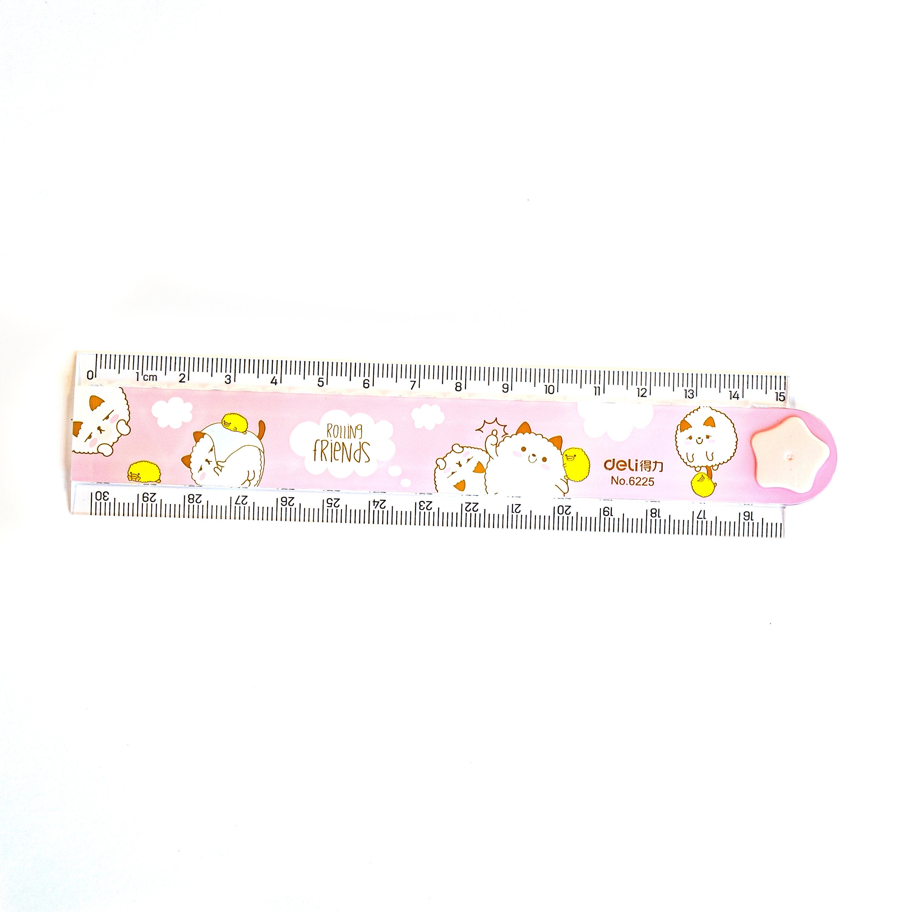 Pink Ruler With Cute Cat Design