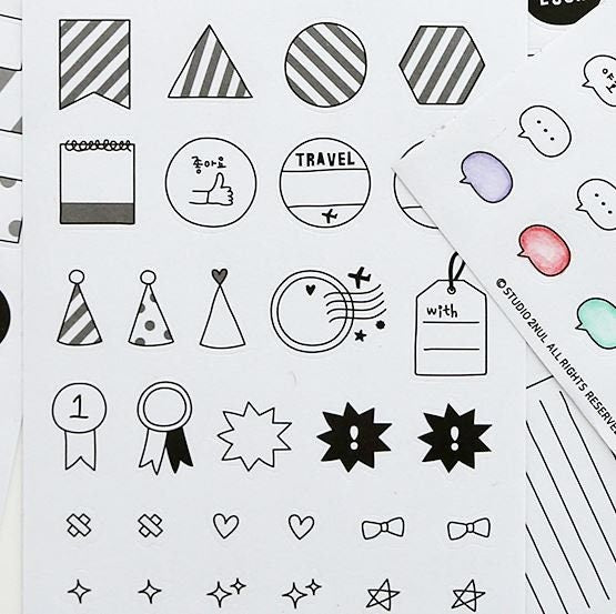 6 SHEETS Deco stickers
