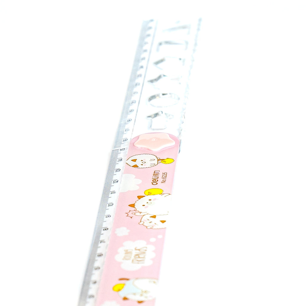 Pink Ruler With Cute Cat Design