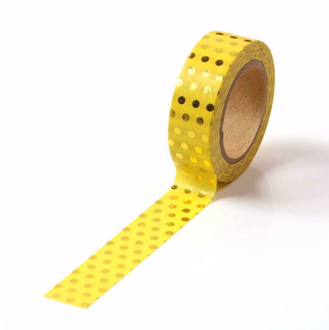 Gold Foil Polka Dot Washi Tape – Chic Decorative Craft Tape