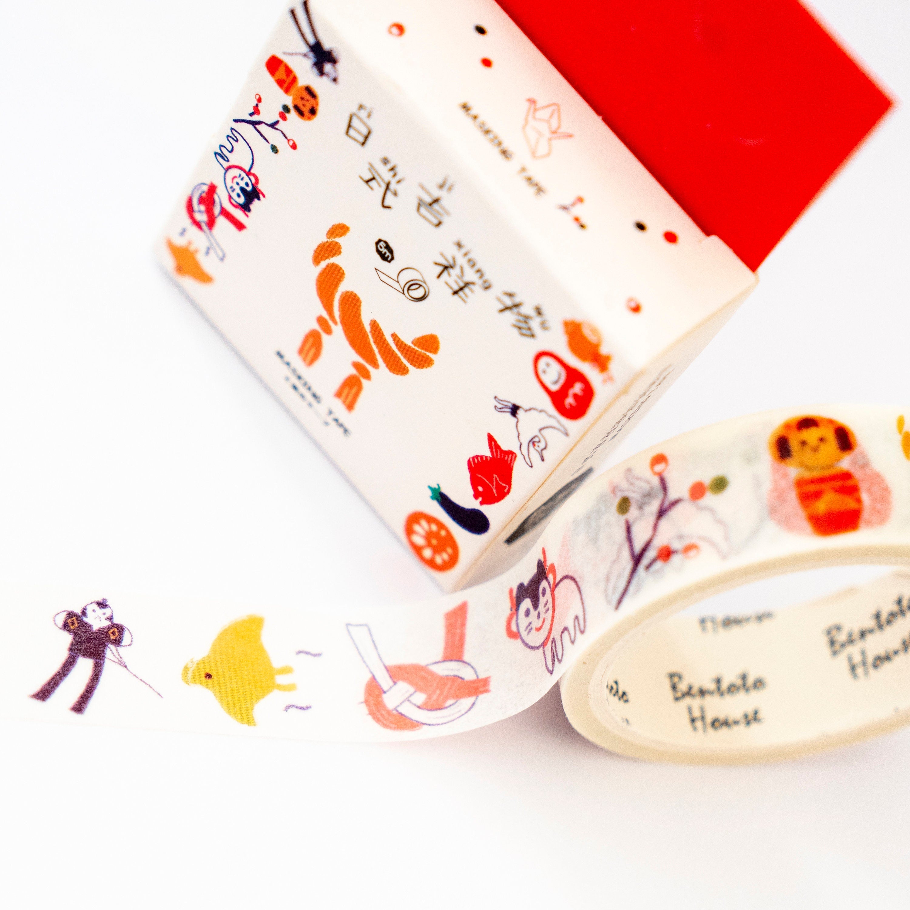 Japanese Lucky Symbols Washi Tape – Traditional Good Fortune Design
