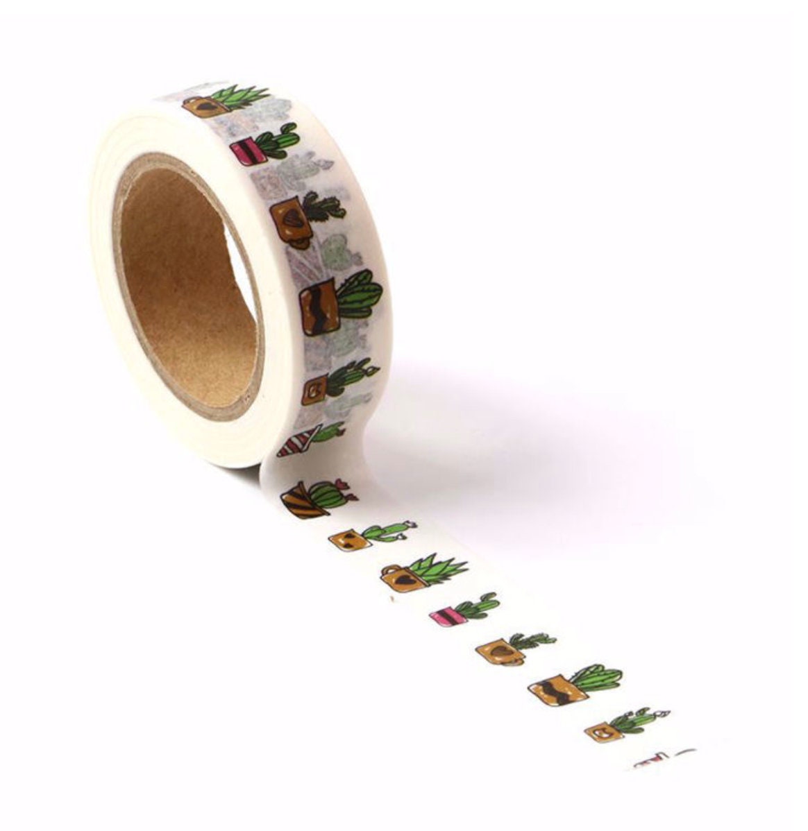 Cute Cactus Washi Tape – Botanical Decorative Crafting Tape