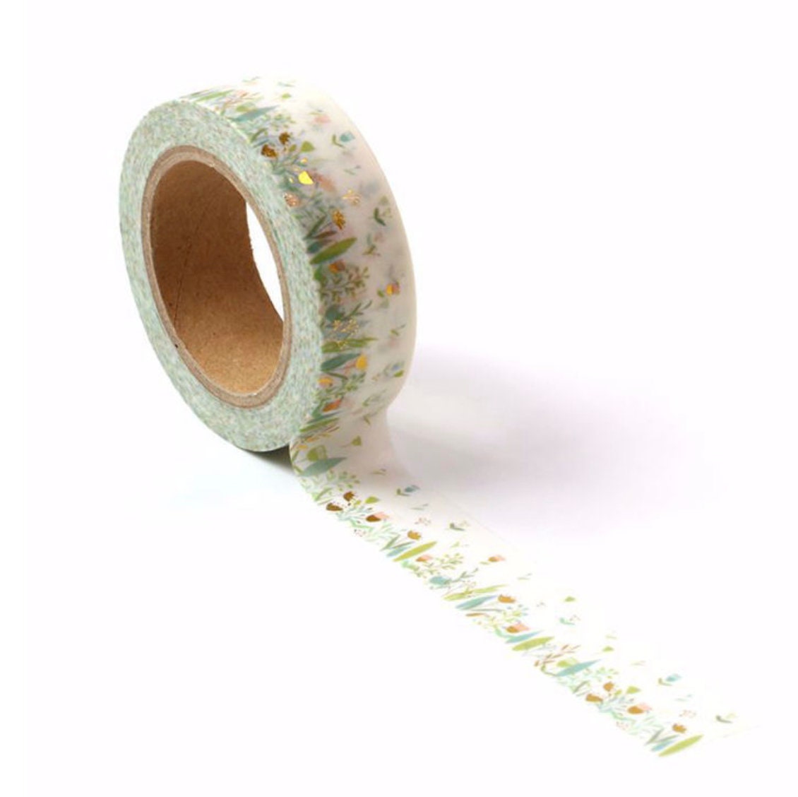 Spring Flower Gold Foil Washi Tape – Elegant & Shimmering