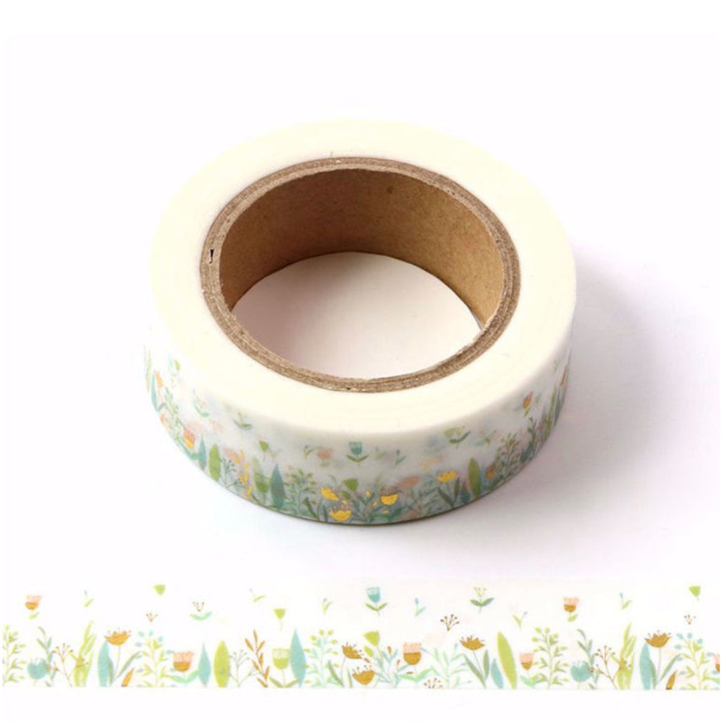Spring Flower Gold Foil Washi Tape – Elegant & Shimmering