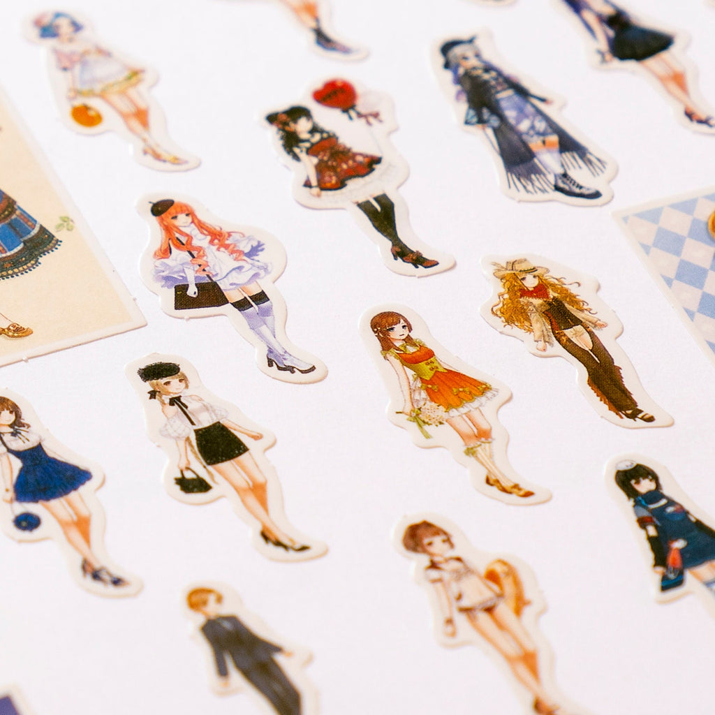 42 Cute Anime Girl Sticker Set