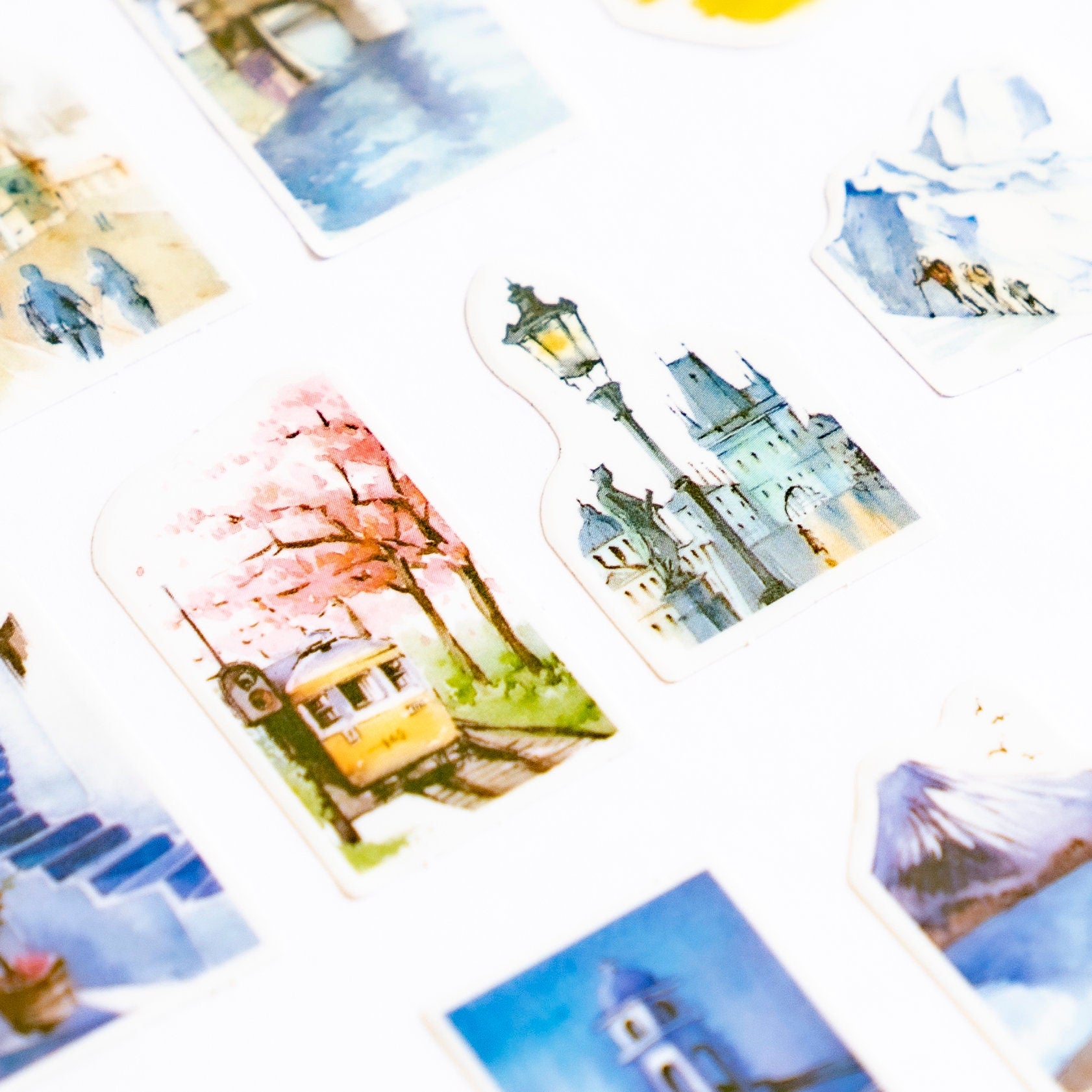 Deco Travel Stickers With Famous Landmarks
