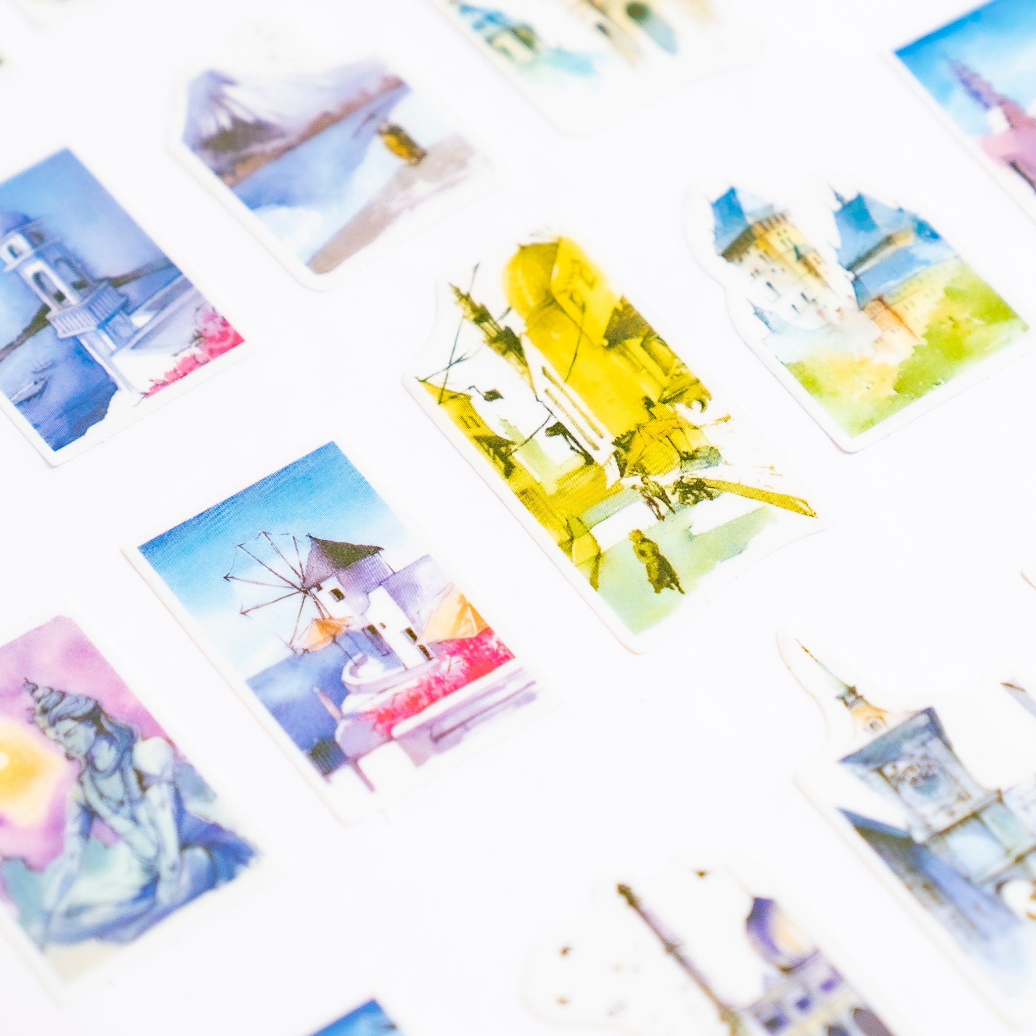 Deco Travel Stickers With Famous Landmarks