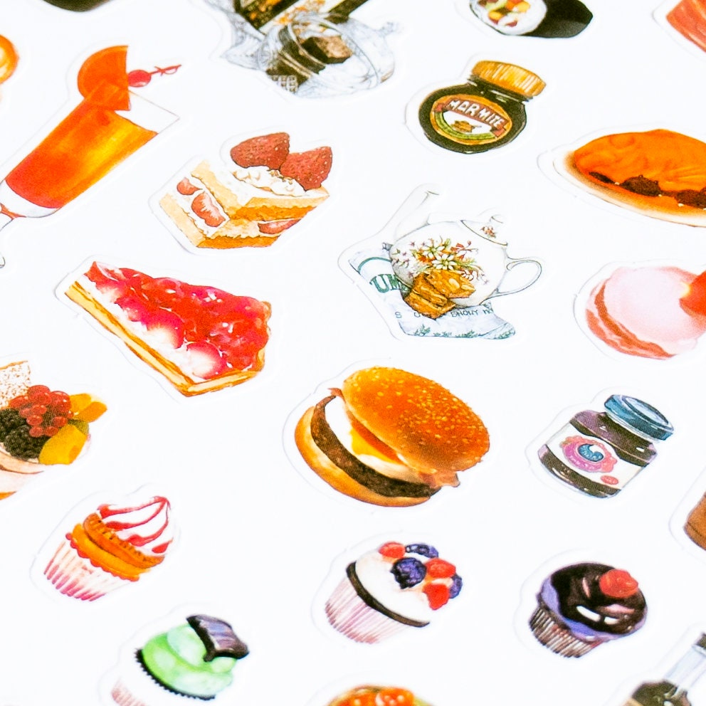 57 Food Deco Stickers With Cocktails