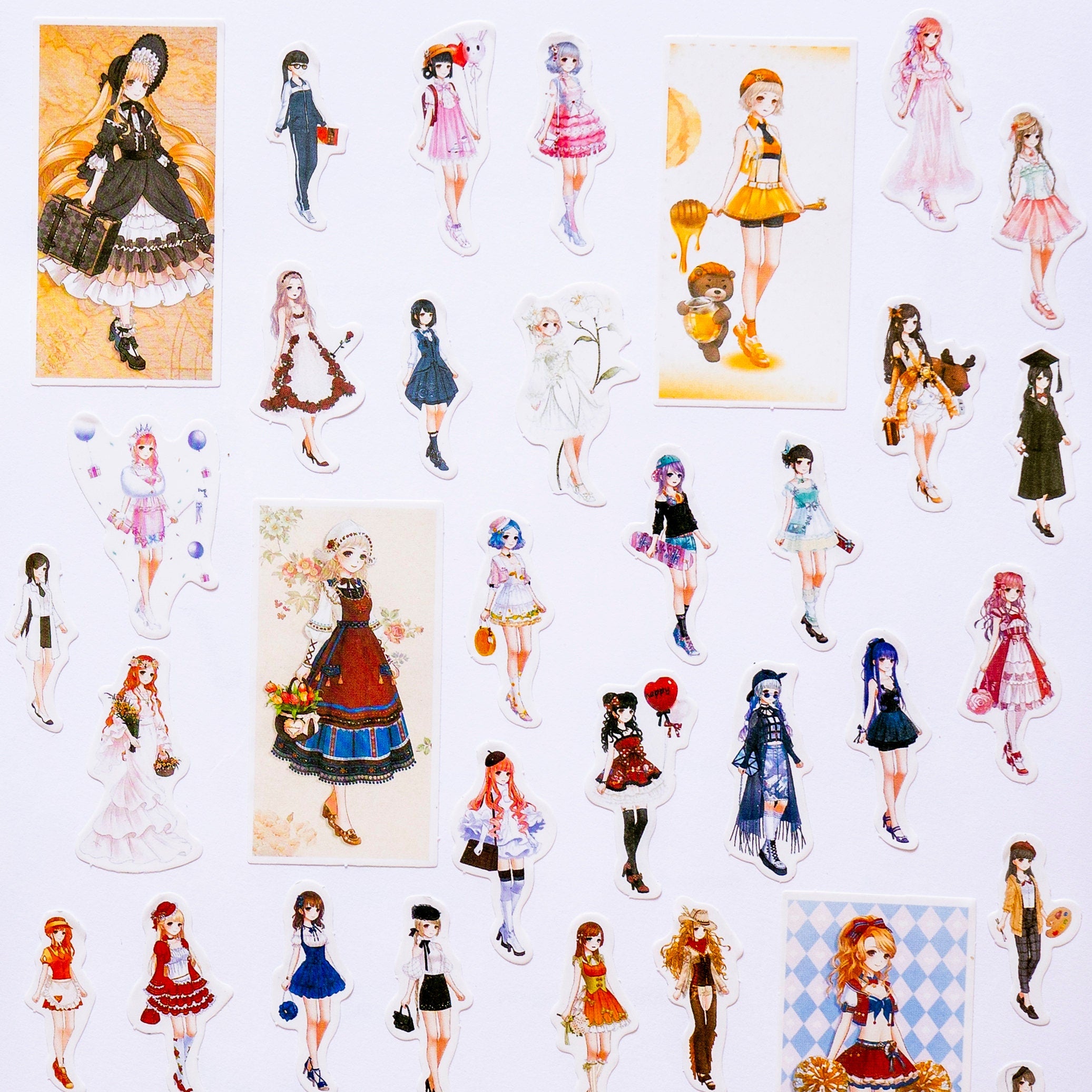 42 Cute Anime Girl Sticker Set