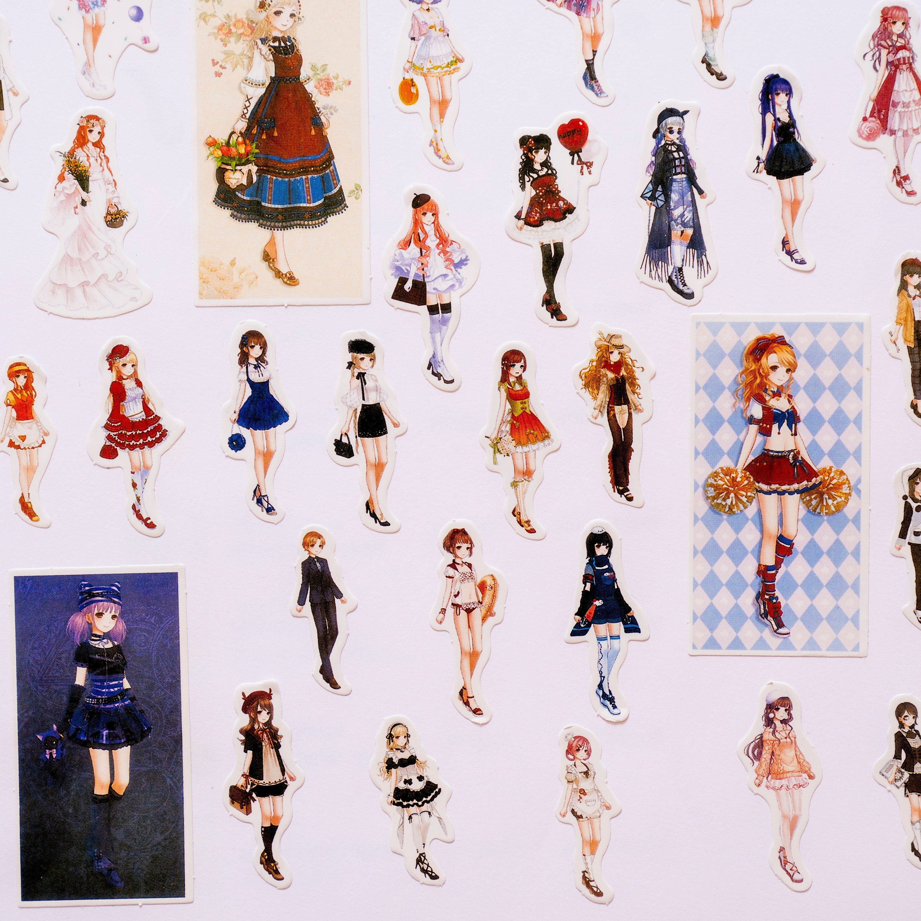42 Cute Anime Girl Sticker Set