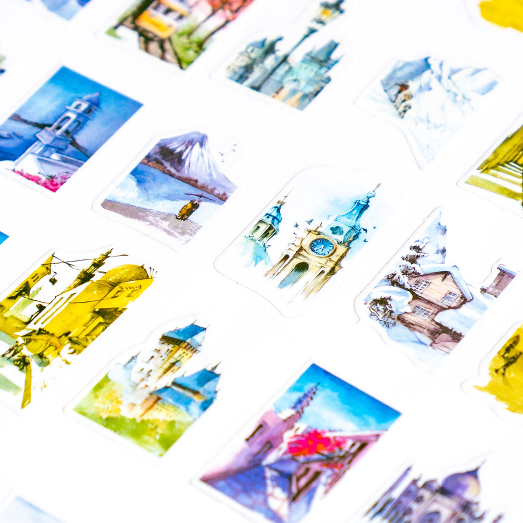Deco Travel Stickers With Famous Landmarks