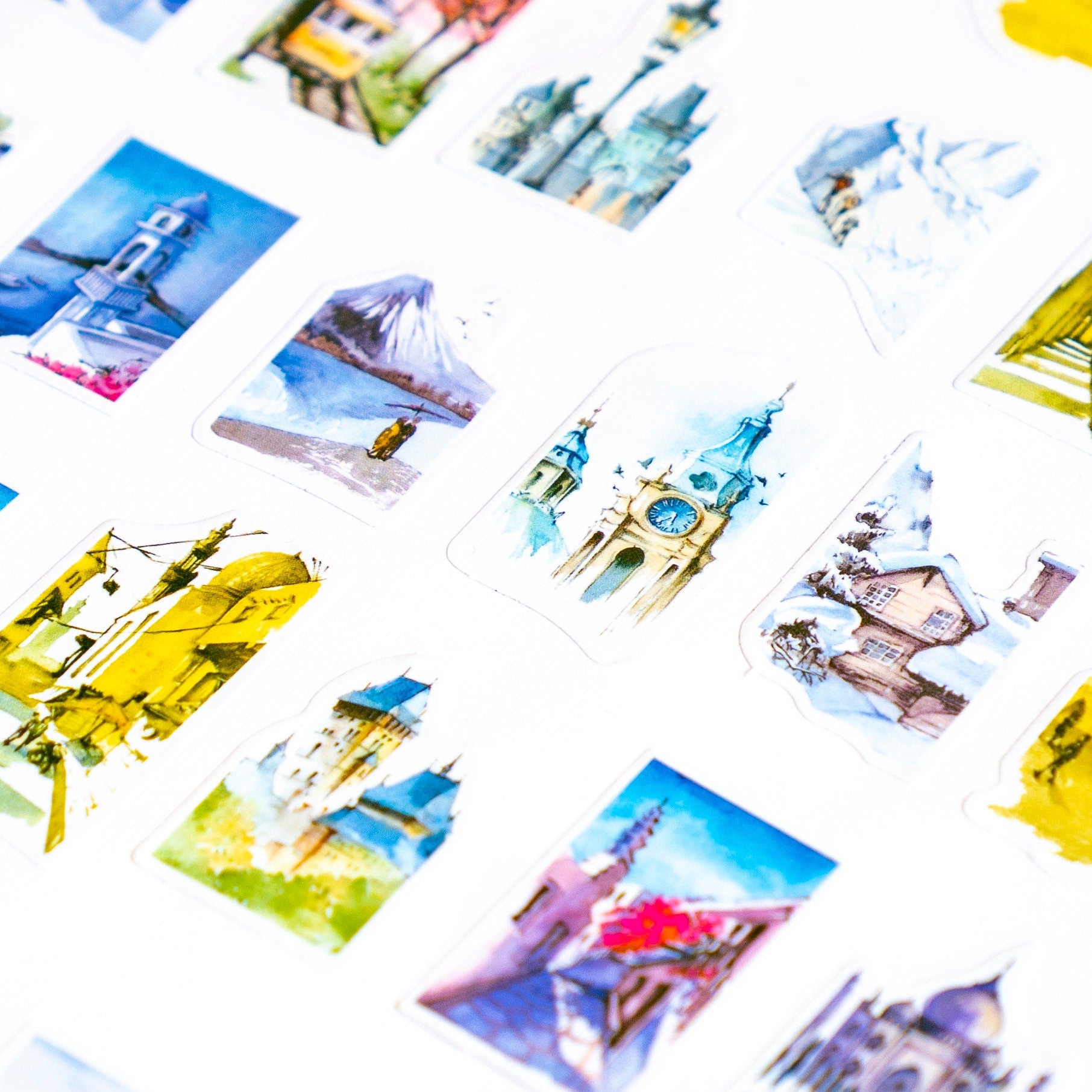 Deco Travel Stickers With Famous Landmarks