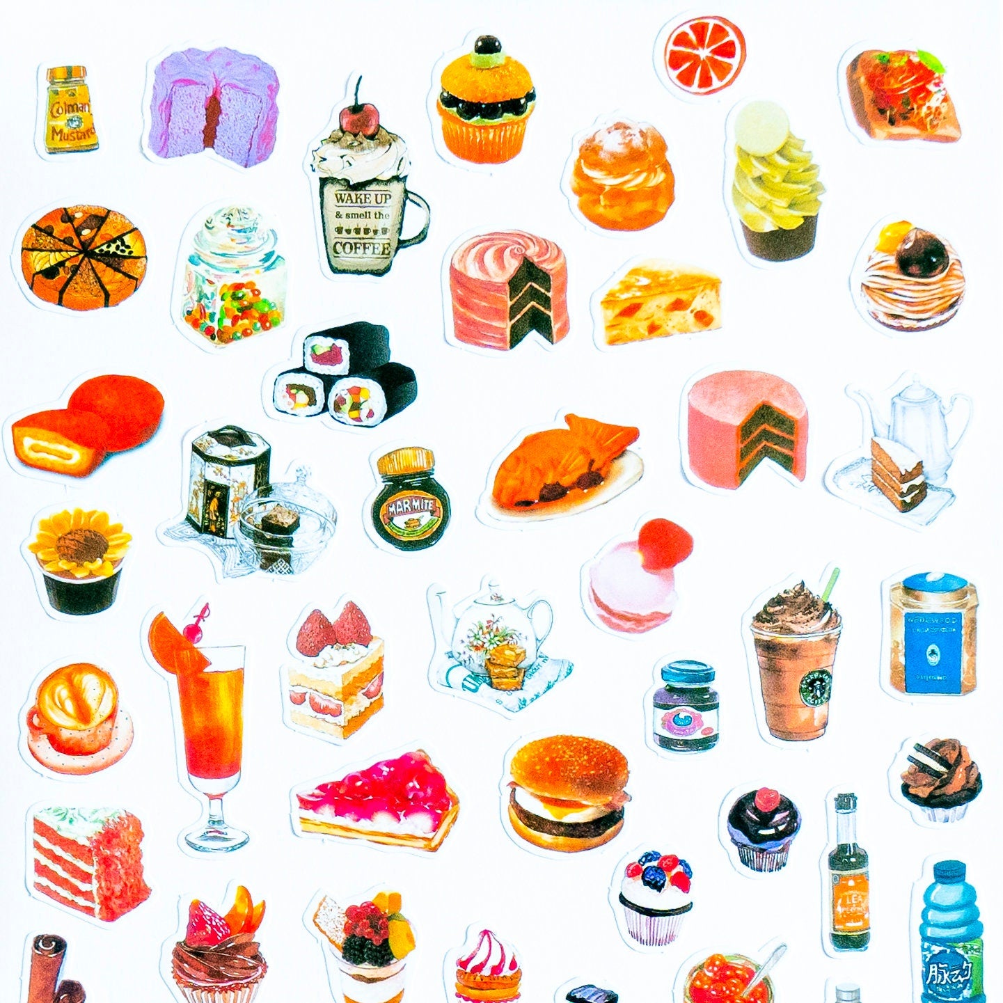 57 Food Deco Stickers With Cocktails