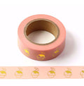 Pink Washi Tape with Gold Foil Cupcake Design