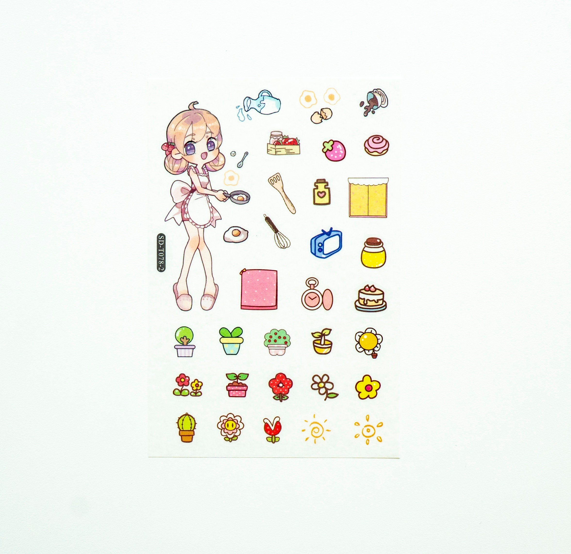 Girl With Cat sticker set with 6 SD-T078