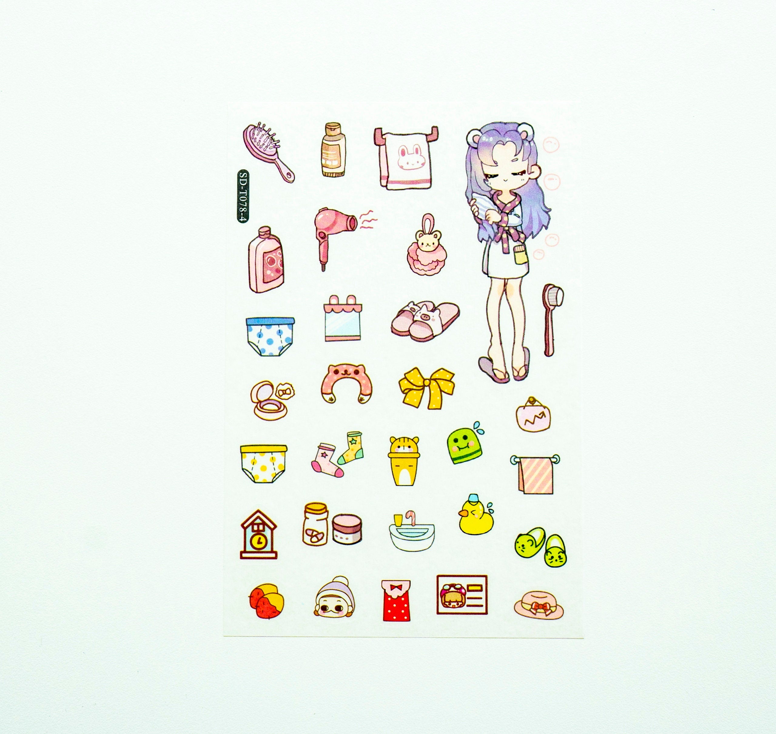 Girl With Cat sticker set with 6 SD-T078