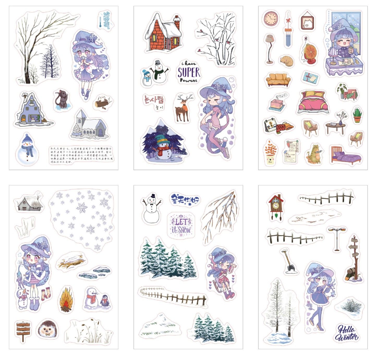 Winter Girl Stickers T076