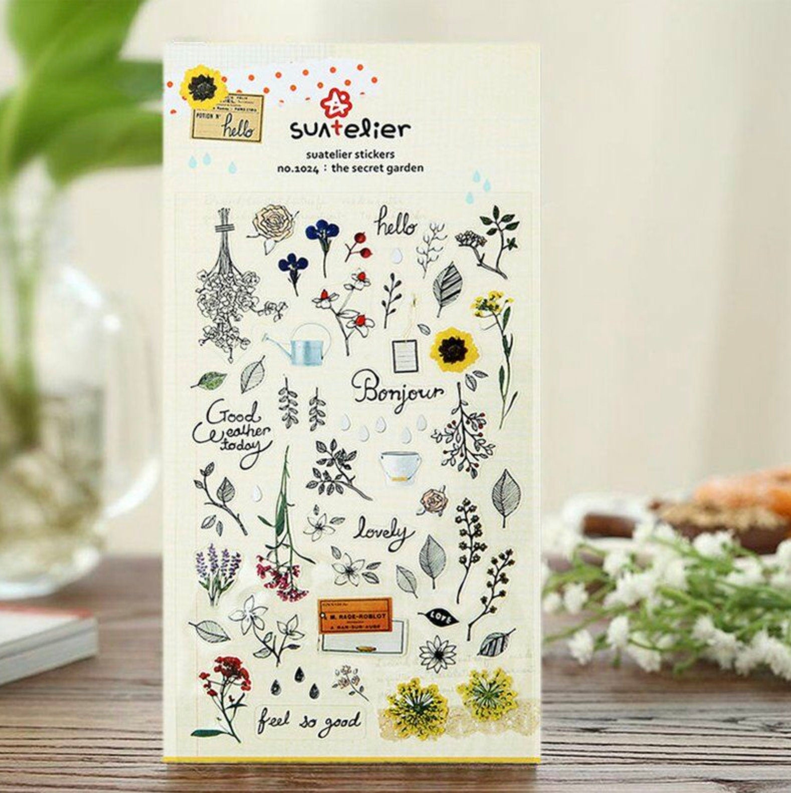 Sketched Flower Sticker Set – Elegant Floral Stickers