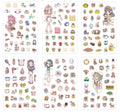 Girl With Cat sticker set with 6 SD-T078