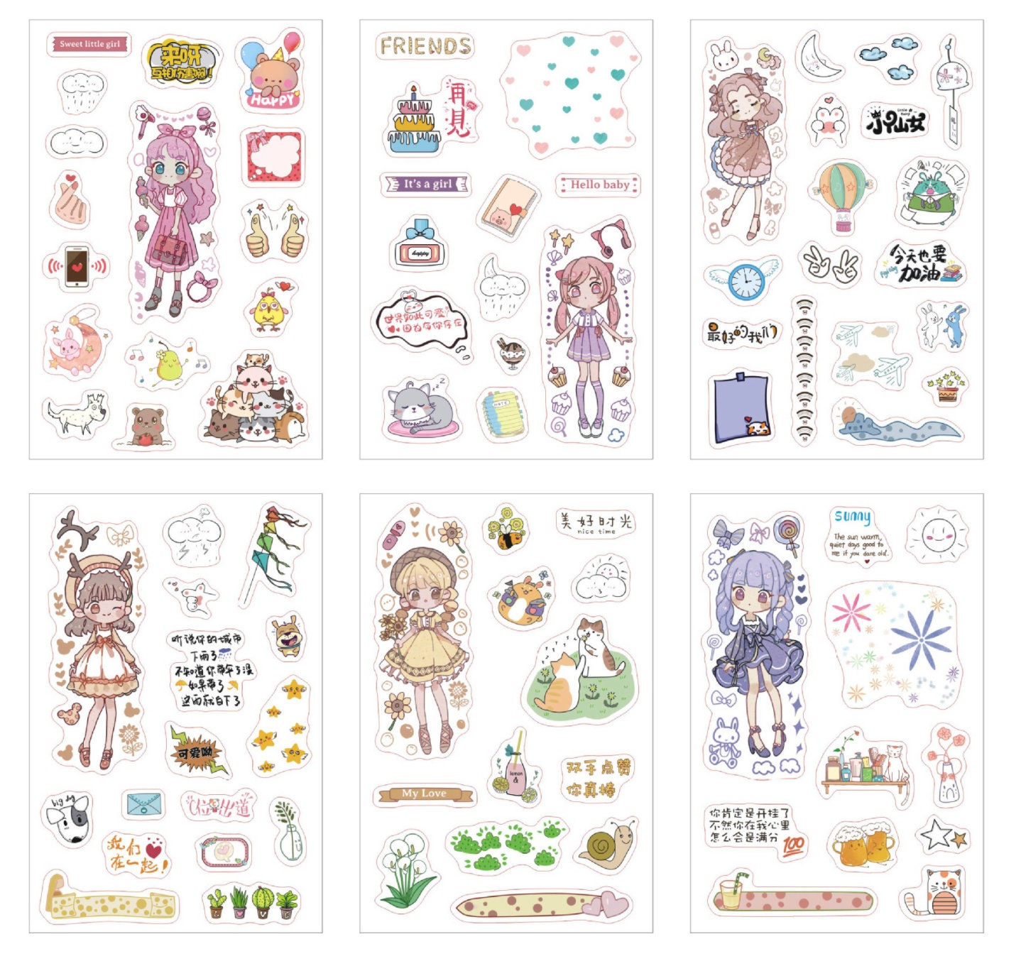 Classic Girl stickers T081