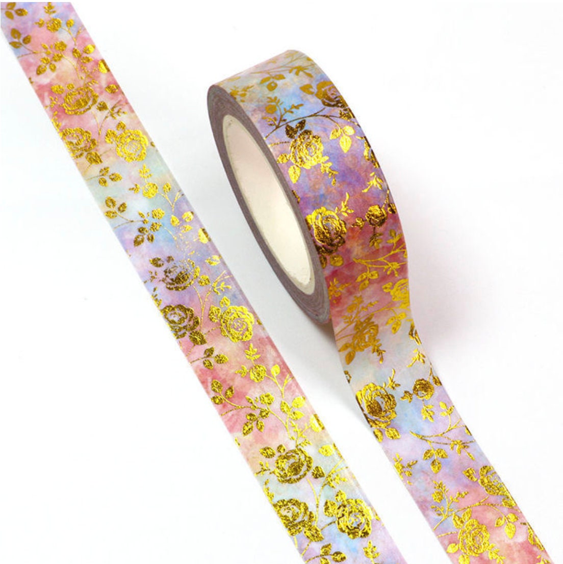 Gold Foil Roses Washi Tape