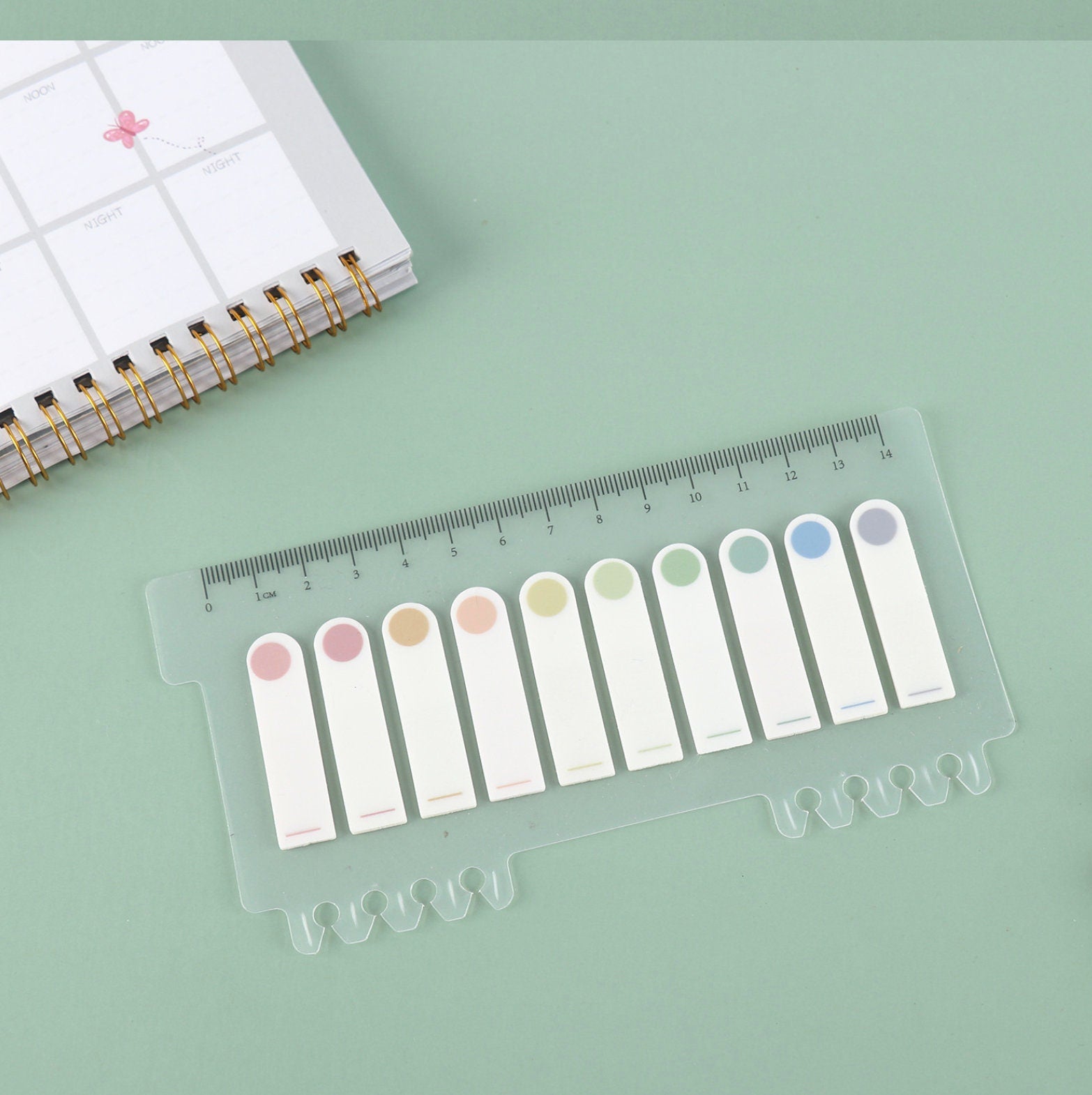 10-Color Sticky Notes with Ruler