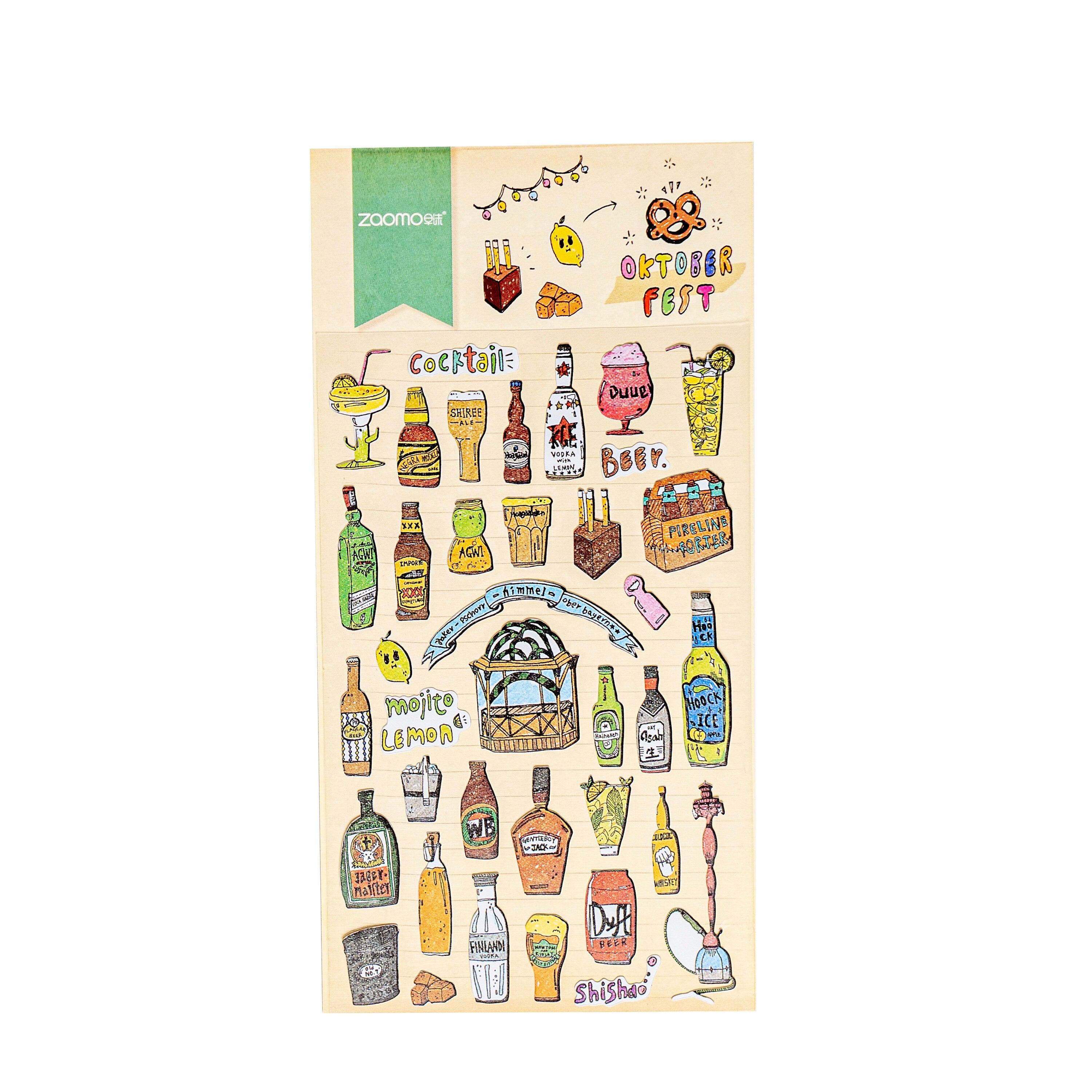 Party Drink Stickers Sheet