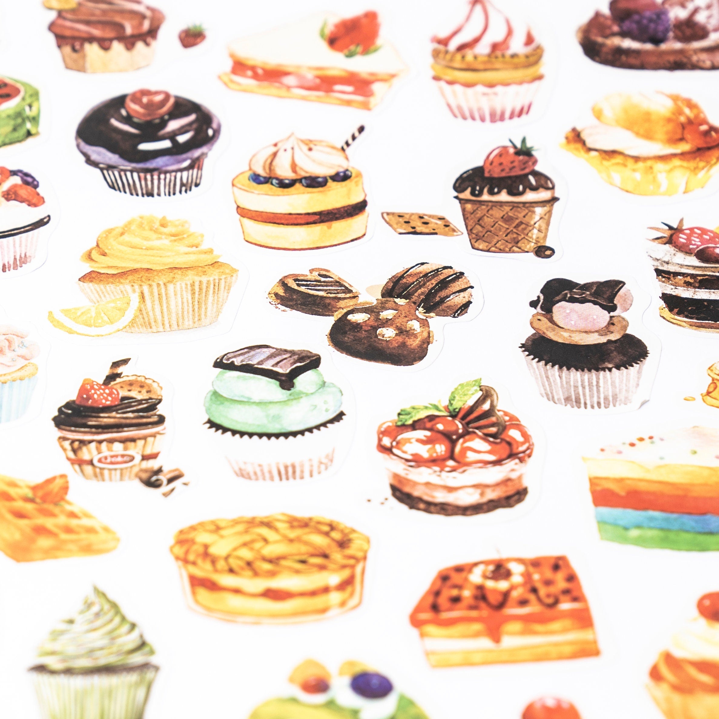 50 Cake Stickers – Sweet & Adorable Dessert-Themed Sticker Set