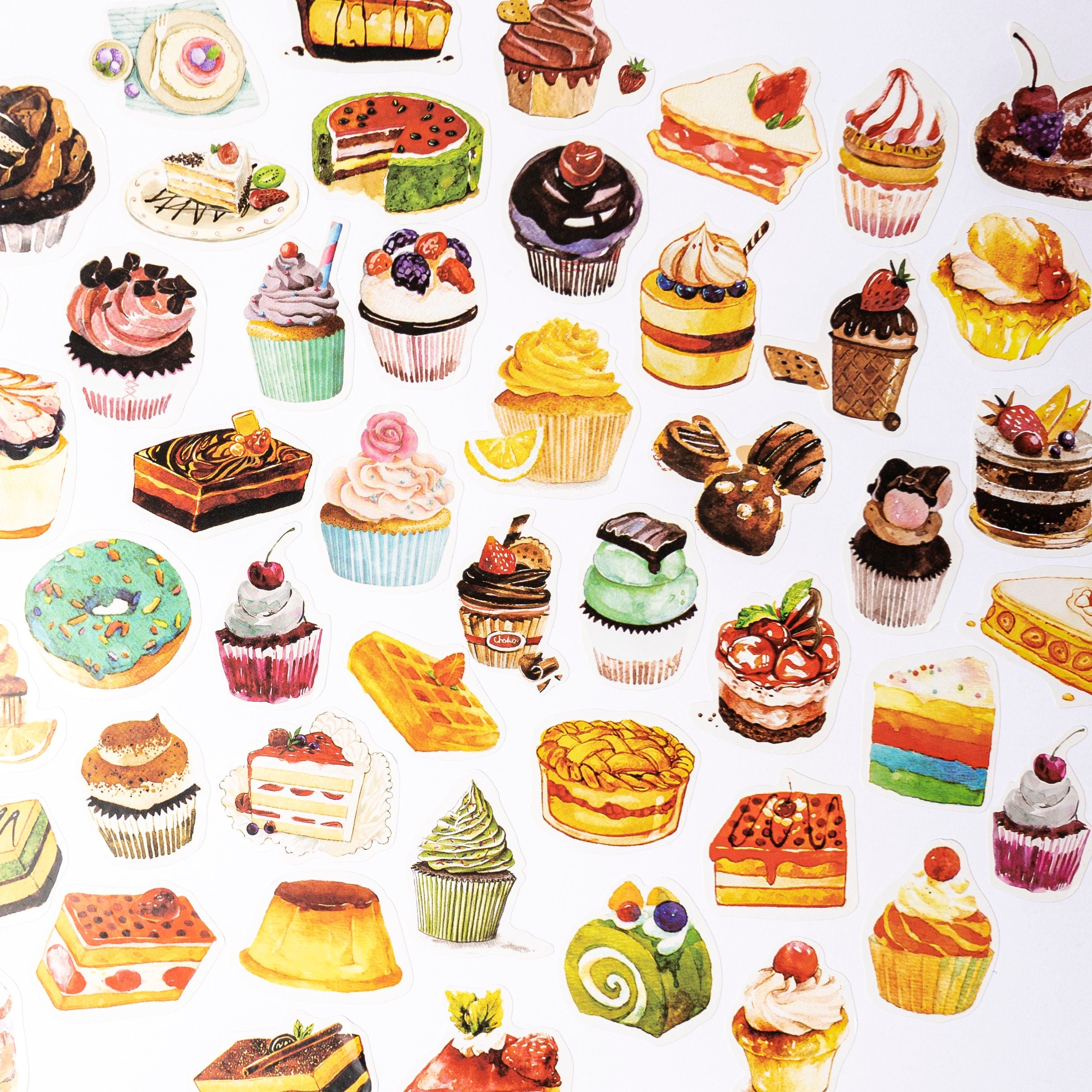 50 Cake Stickers – Sweet & Adorable Dessert-Themed Sticker Set