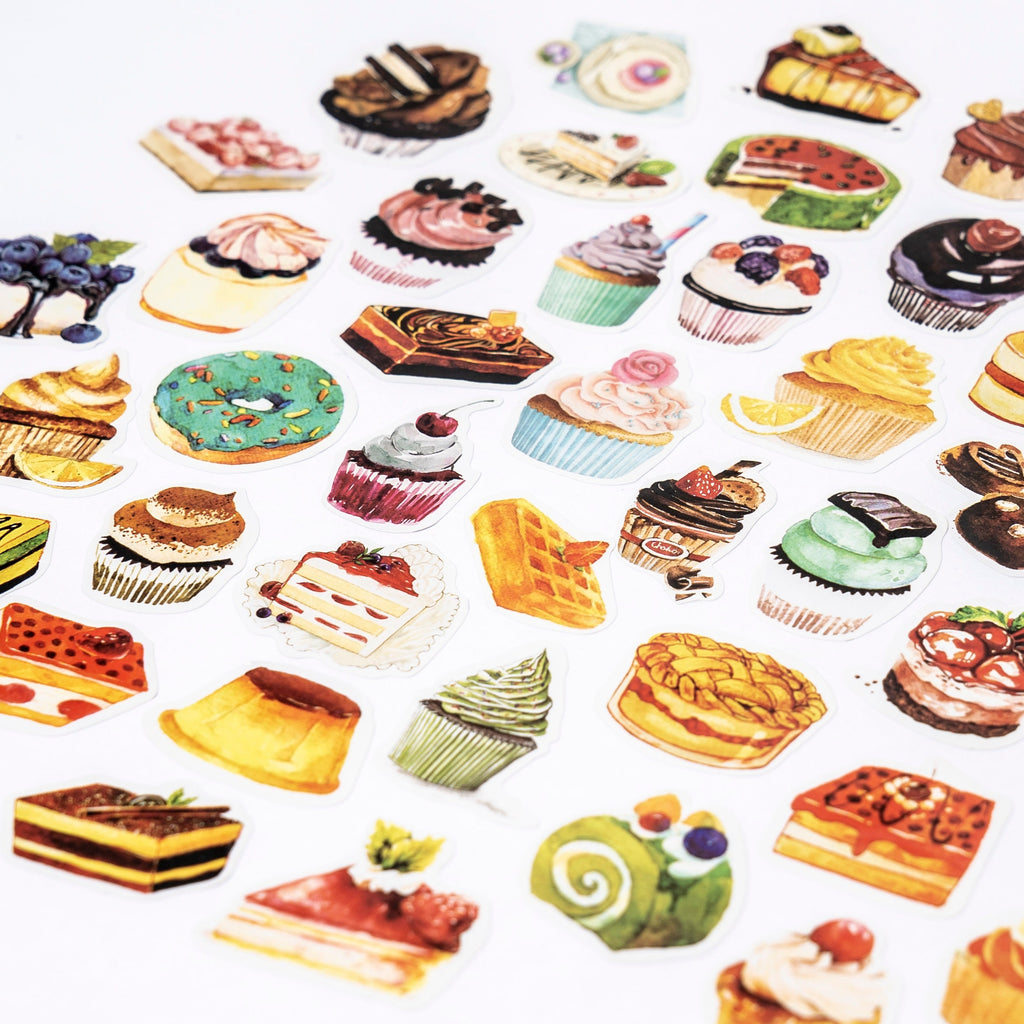 50 Cake Stickers – Sweet & Adorable Dessert-Themed Sticker Set