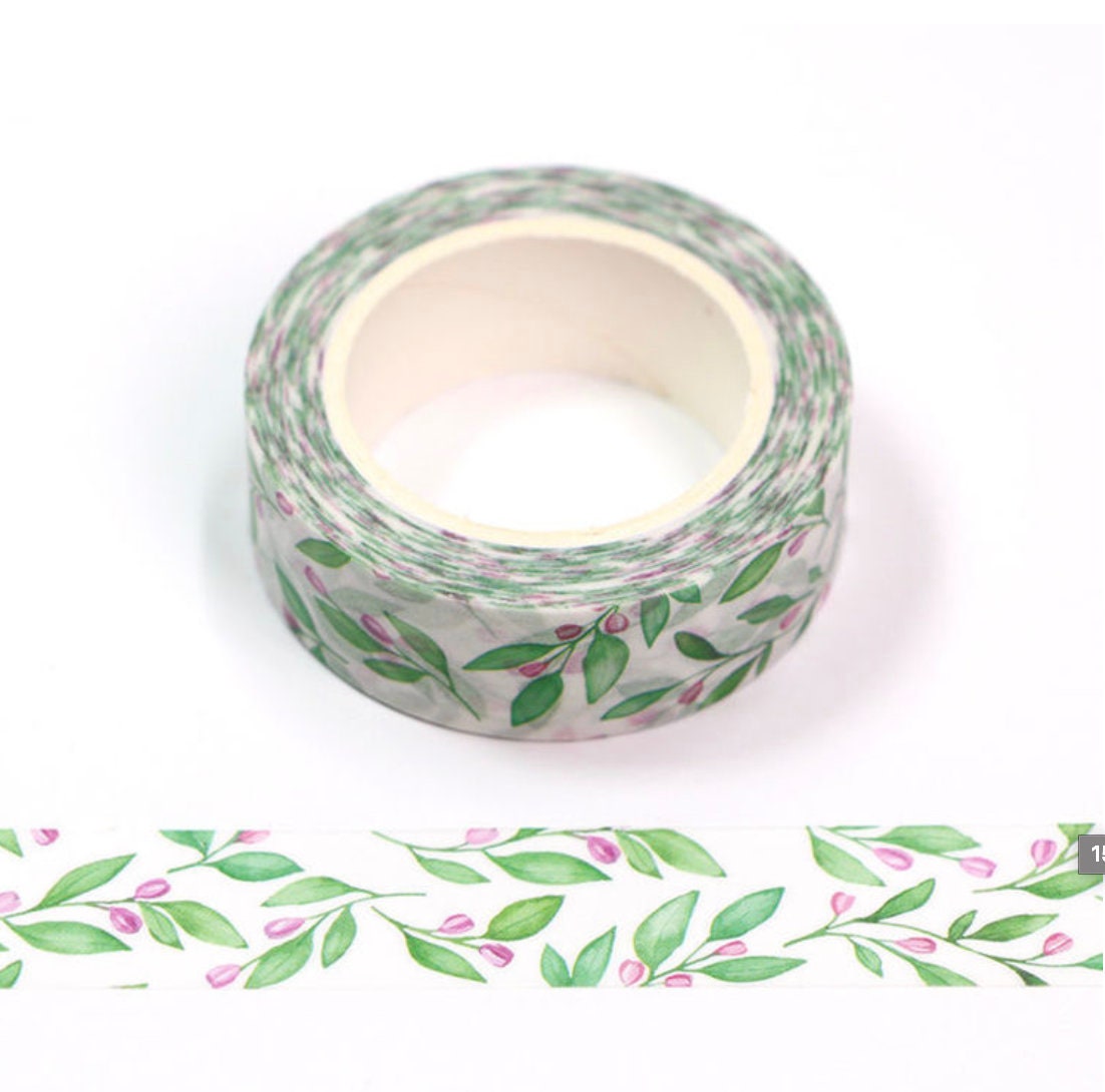 Green Floral Washi Tape