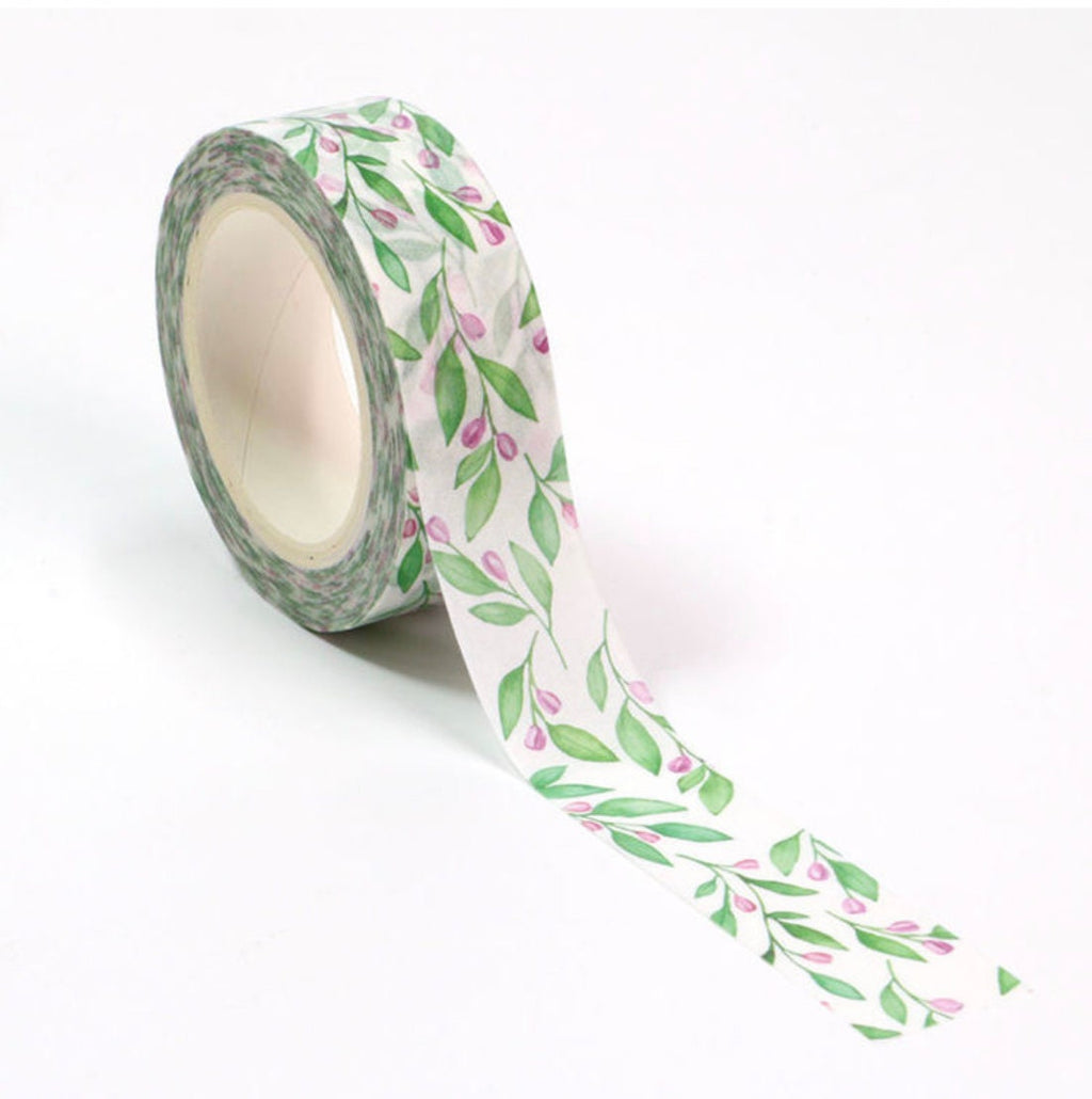Green Floral Washi Tape