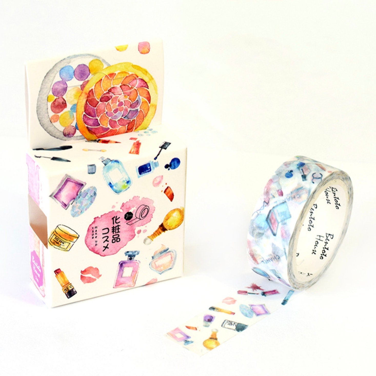 Makeup-Themed Washi Tape – Elegant Watercolor Cosmetic Design