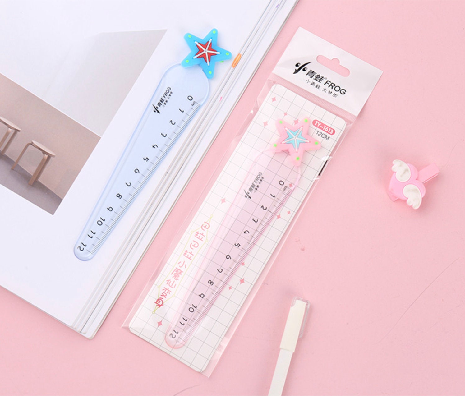 Ruler with Blue or Pink Star – Cute & Functional