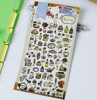 Brunch Lover Sticker Sheet – Deliciously Cute Stickers for Journals & Scrapbooks